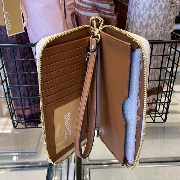 Michael Kors MK Signature Large Flat Multi-Function Phone Case Wallet Wristlet - Picture 11 of 16